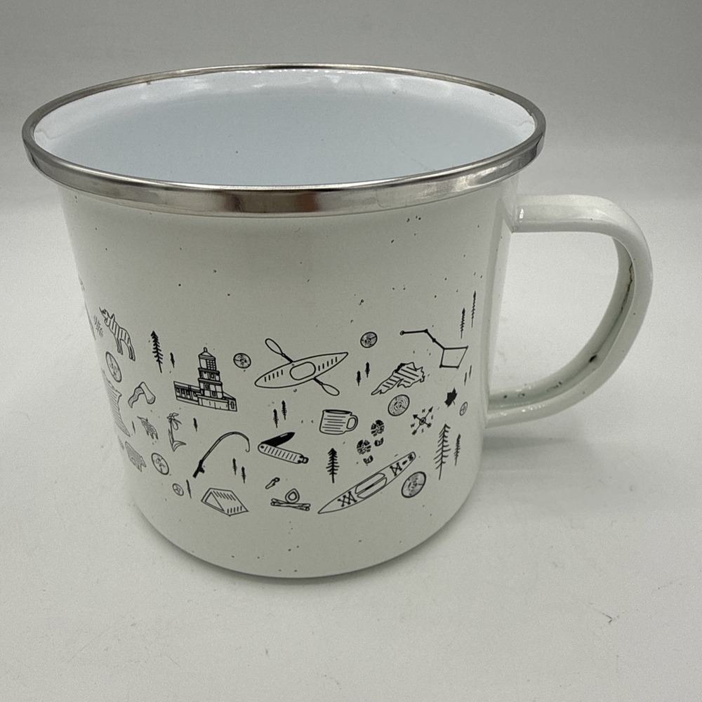 Minnesota Camping Enamel Mug Metal Coffee Cup Outdoors Hike Canoe Cabin